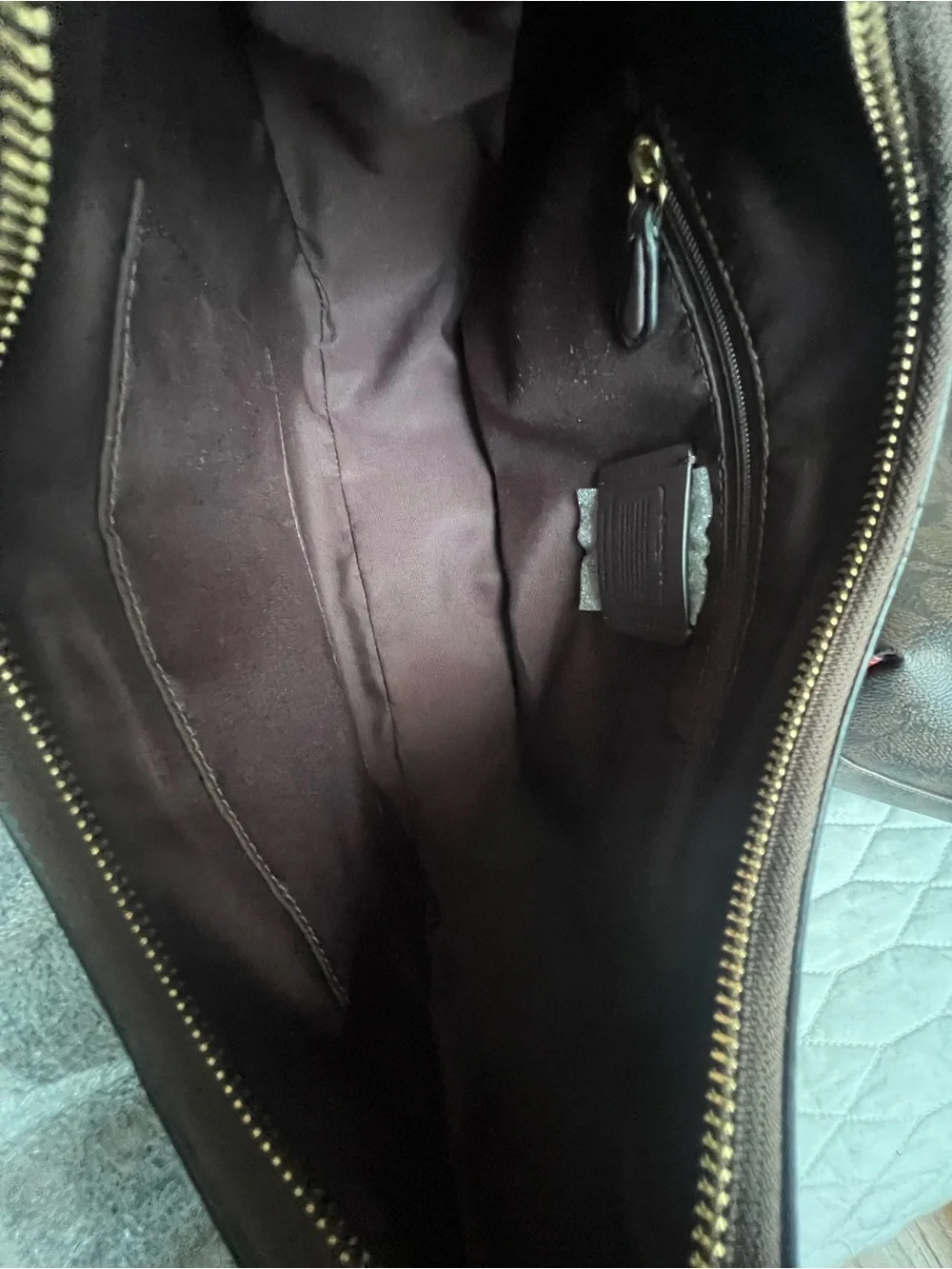 Coach Teri Hobo Bag in Signature Canvas In Walnut Black
